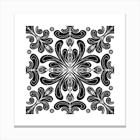 Black And White Floral Pattern 44 Lienzo