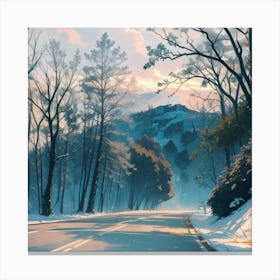 Road In Winter Canvas Print