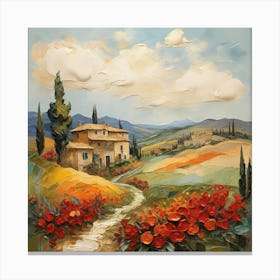 Lively Landscapes Italian Impasto Art Print 3 Canvas Print