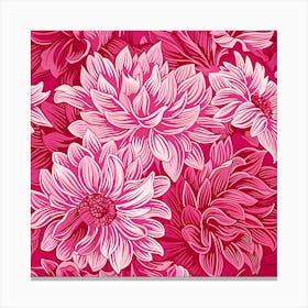 Seamless Pattern With Pink Flowers Canvas Print