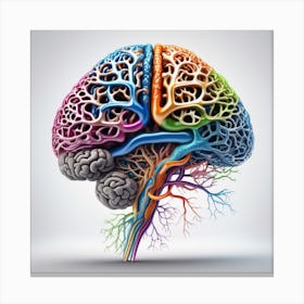 Colorful Human Brain Canvas Print