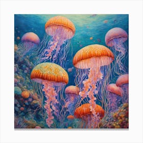 Shoal of jellyfish 2 Canvas Print