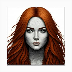 Portrait Of A Woman With Red Hair 1 Canvas Print