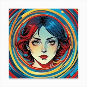 Girl In A Spiral Canvas Print