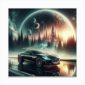 Car In Space Canvas Print