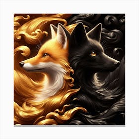 Foxes 2 Canvas Print