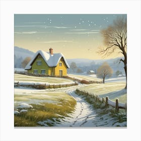 Winter Landscape Painting Canvas Print