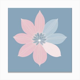 A White And Pink Flower In Minimalist Style Square Composition 205 Canvas Print