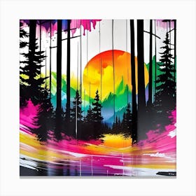 Rainbow Forest Canvas Print