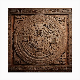 Aztec Calendar Canvas Print