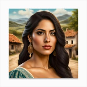 Latina Belle of the Village Canvas Print