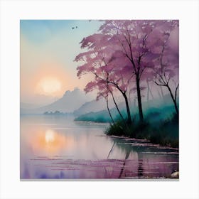 Sunset At The Lake 1 Canvas Print