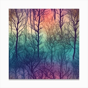 Bare Trees In The Forest 2 Canvas Print