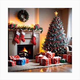 Christmas In The Living Room 11 Canvas Print