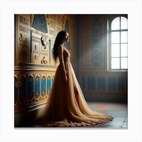 Beautiful Woman In A Long Gown Canvas Print