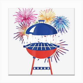 Trending Barbeque Bbq 4th Of July Patriotic Fireworks Canvas Print