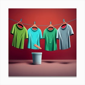 Clothes Hanging from laundry Canvas Print