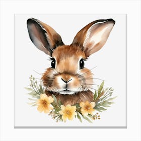 Bunny With Flowers 1 Canvas Print