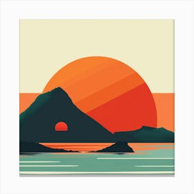 Sunset Over A Mountain Canvas Print