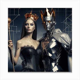 Robot Couple Canvas Print