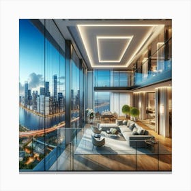 Skyscraper Living Room 1 Canvas Print