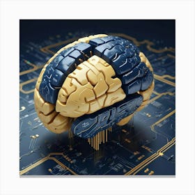 Brain On A Circuit Board 1 Canvas Print