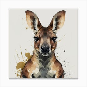 Realistic Kangaroo Watercolor Canvas Print