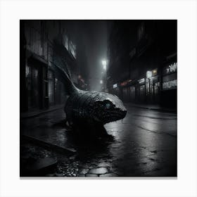 Dark Creature In The City Canvas Print