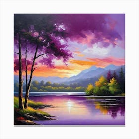 Sunset By The Lake 76 Canvas Print