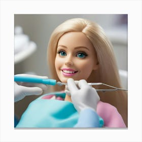 Barbie at the dentist Canvas Print