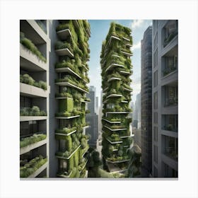 Green Towers Canvas Print