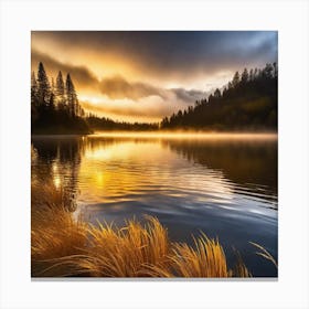 Sunrise Over Lake 5 Canvas Print