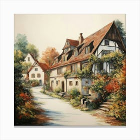 House In The Village Canvas Print