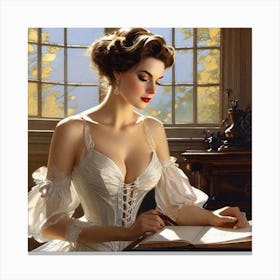 Reading Beauty Canvas Print