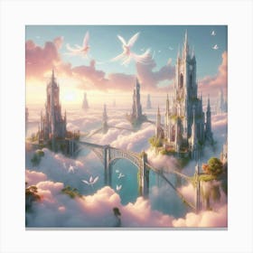 Fairytale City paintings art print Canvas Print