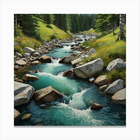 Stream In The Mountains 2 Canvas Print