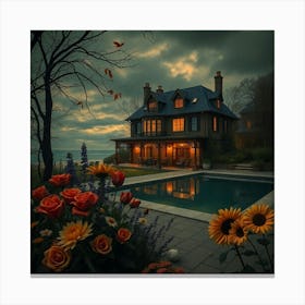 House By The Lake Canvas Print