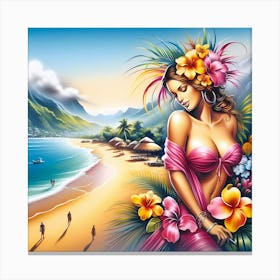 Hawaiian Girl Canvas Print