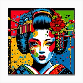 Creativel Geisha Illustration 128 Canvas Print