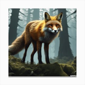 Red Fox In The Forest 65 Canvas Print