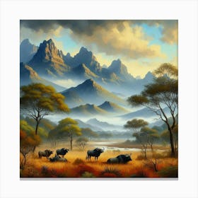 African Wildebeest Canvas Print