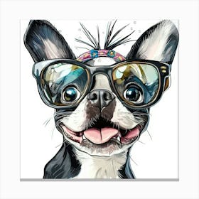 Boston Terrier Dog Canvas Print