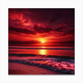 Sunset On The Beach 1075 Canvas Print