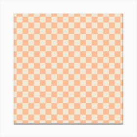 Peach Fuzz Checkered Background Canvas Print