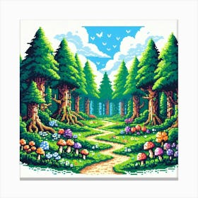 8-bit forest Canvas Print