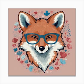 Fox With Glasses Canvas Print