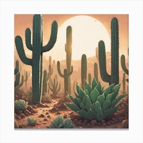 Cactus Desert 4 Canvas Print