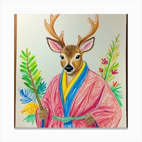 Samurai Deer 2 Canvas Print