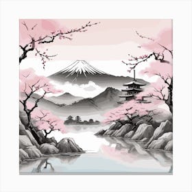 Albedobase Xl T Shirt Design Japanese Style Mountain In Front 0 (1) Canvas Print