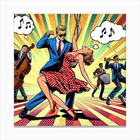 Swing dance, pop art 1 Canvas Print